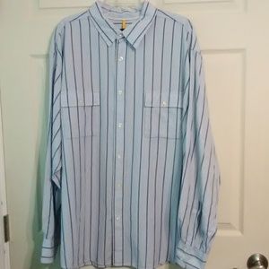 NWT New Nautica 2 tone blue striped shirt